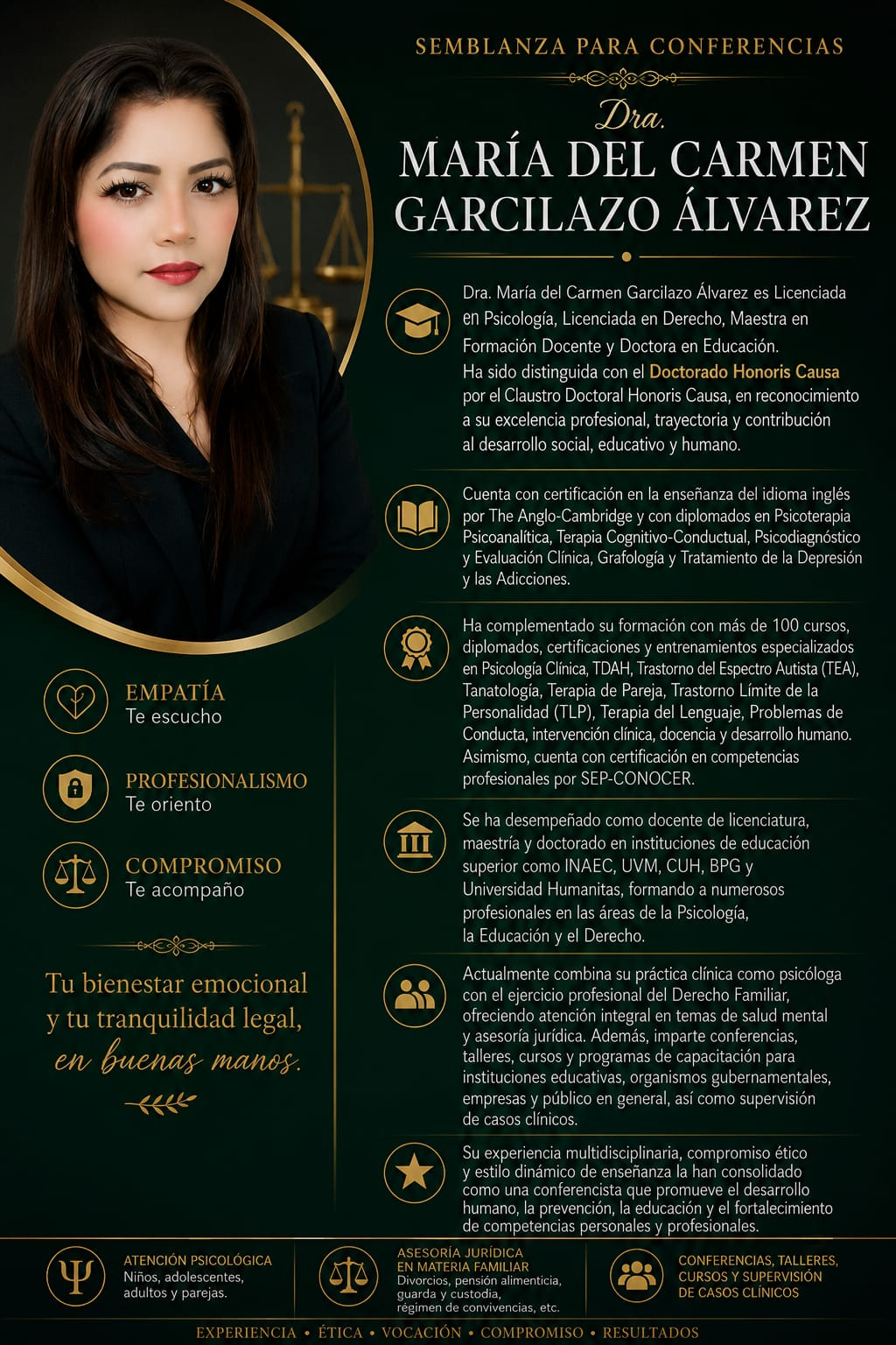 Semblanza profesional de la Dra. María del Carmen Garcilazo Álvarez